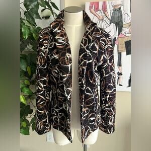 Joni B. Dressy Vintage Y2K Yarn Knit Rope Embroidered Career Blazer Size Medium